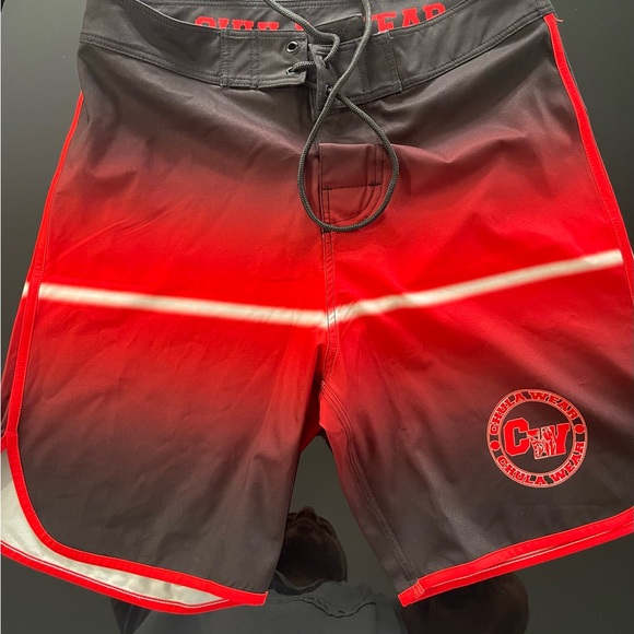 Chula Wear Red and Black Board Shorts - Picture 1 of 1